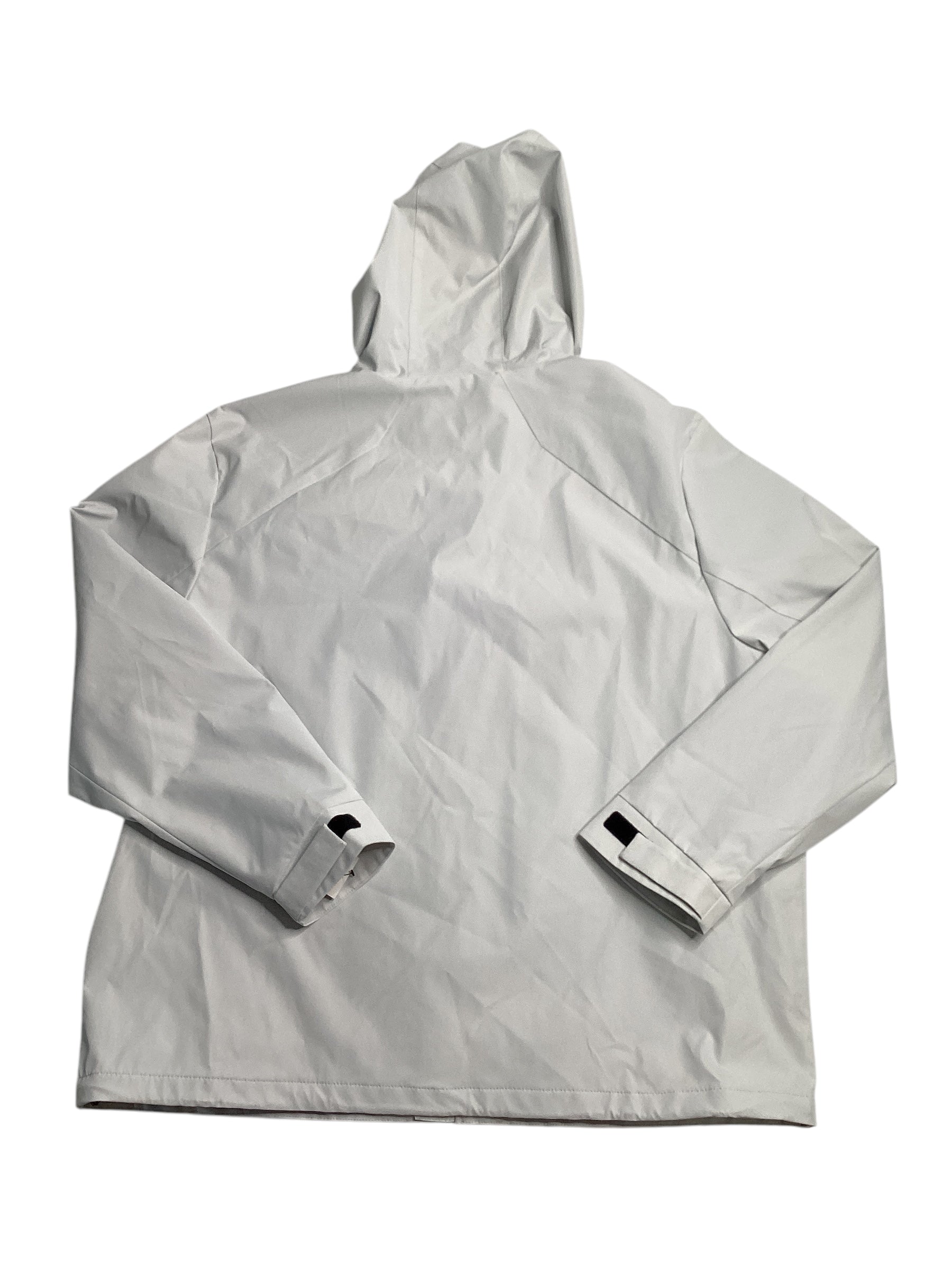 DKNY Mens Flex Tech Hooded Rain Jacket Ice Grey 2XL XXL Raincoat