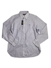 Polo Ralph Lauren Mens Classic Fit Dress Button Up Shirt Purple Blue  15 32 33
