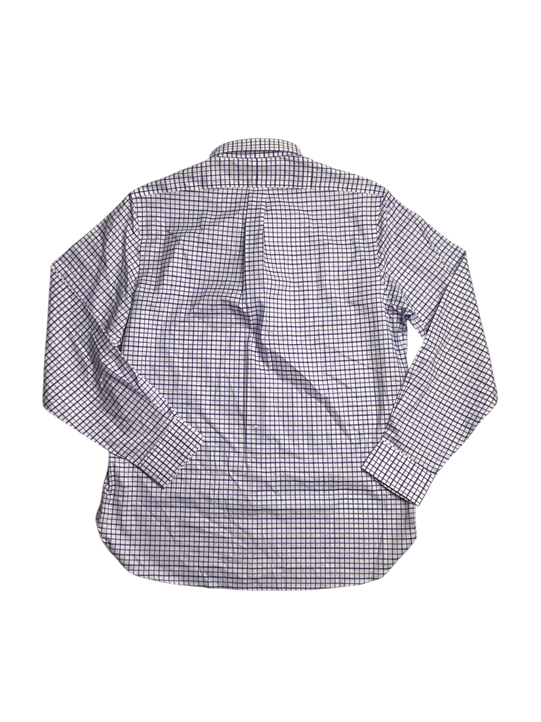 Polo Ralph Lauren Mens Classic Fit Dress Button Shirt 17 36 - 37 Purple Blue