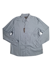 Michael Kors Mens Slim Fit Button Down Shirt XXL 2XL Blue