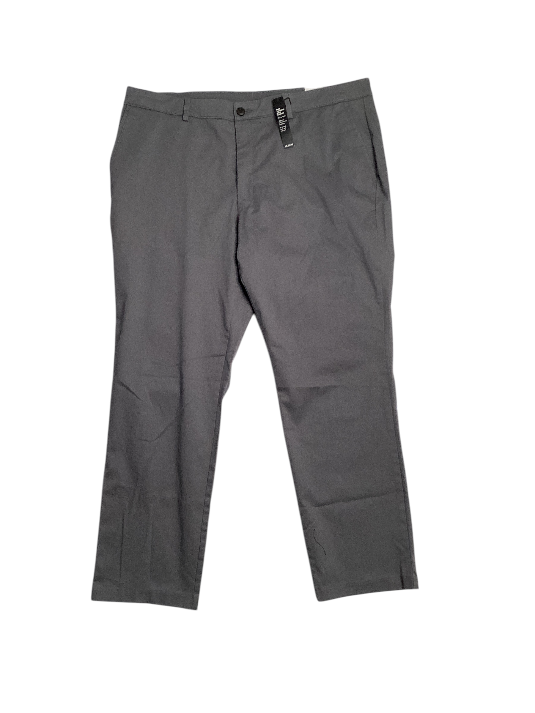 Alfani Mens Regular fit Casual Pants 36 / 30 Grey Solid Stretch