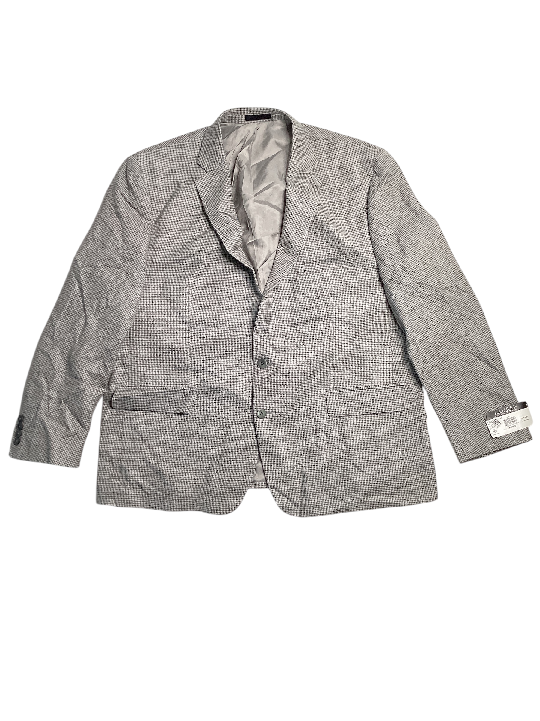 Lauren Ralph Lauren Men's Wool Classic Stretch Check Sport Coat 50R Light Grey