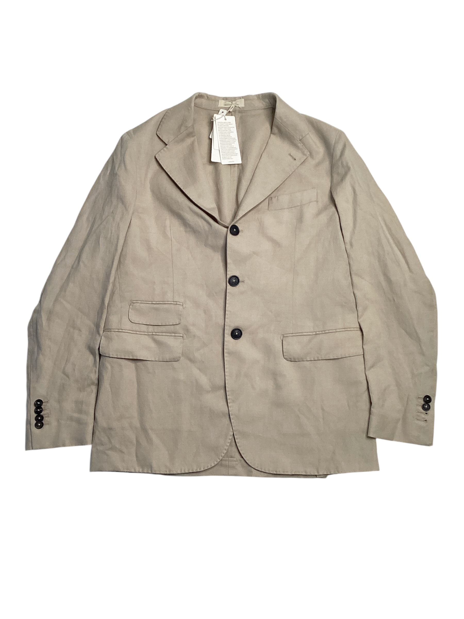 Massimo Alba Men Sloop Regular Fit Wool Linen Suit IT 50R US 40R / 34W Tan Beige