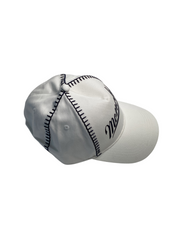 Moncler Whipstitch Baseball Cap Hat White Black Adjustable