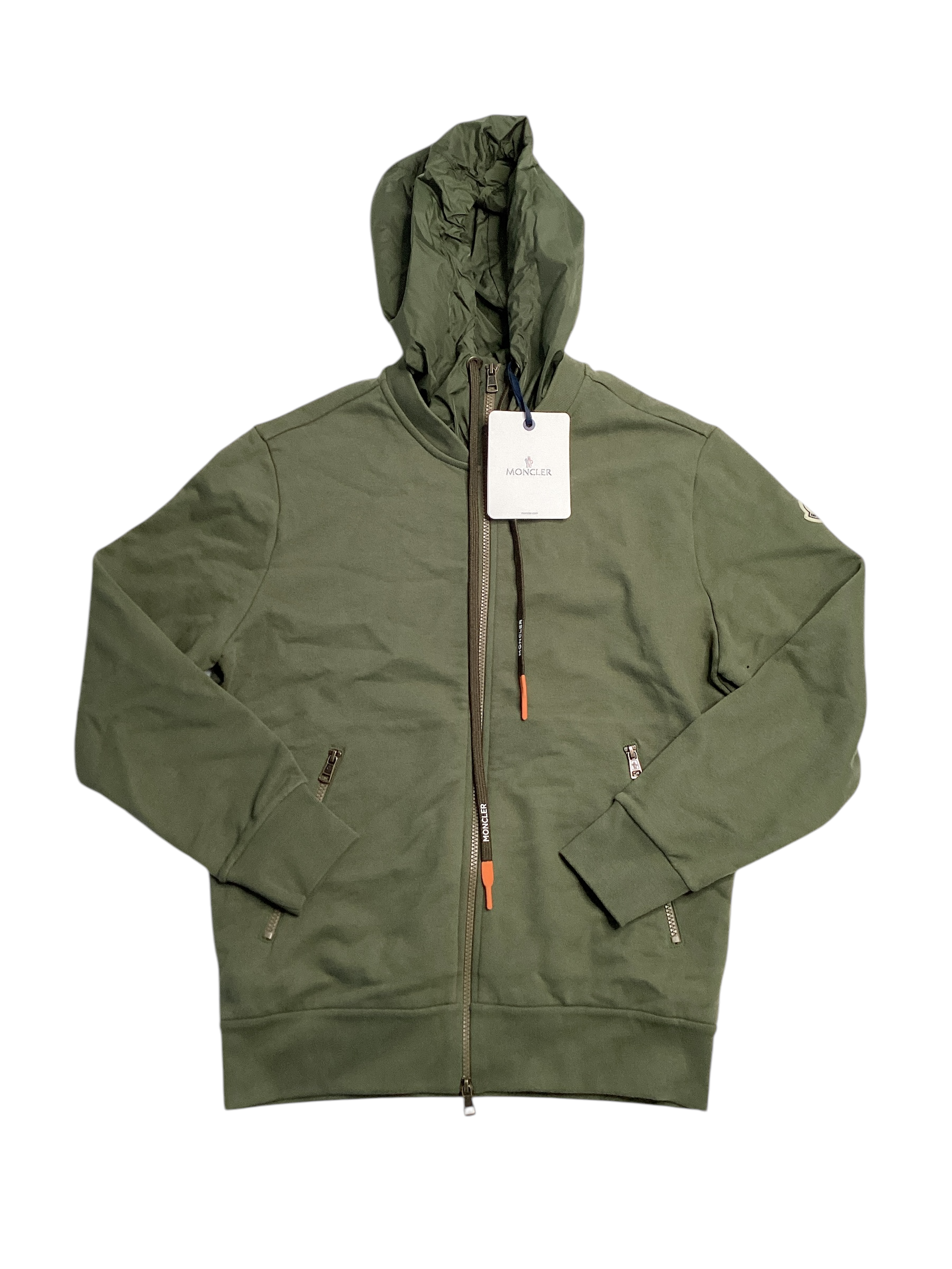 Moncler Mens Zip Front Hoodie Jacket Small Green