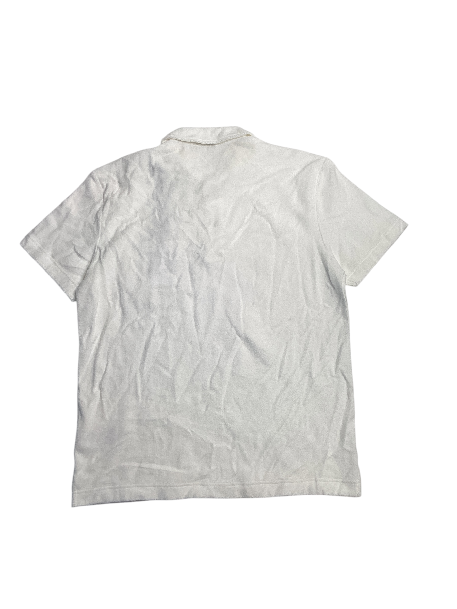 Moncler Mens Ramsey Short Sleeve Pocket Terry Polo Shirt Large White