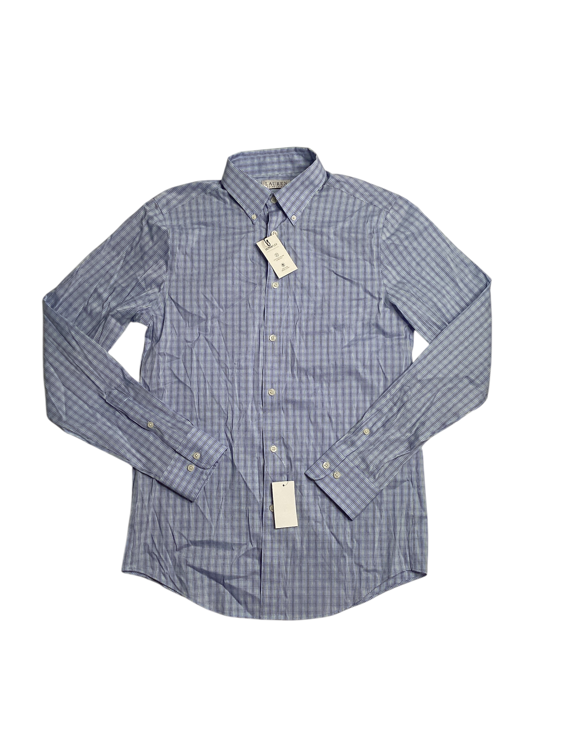 Ralph Lauren Mens Regular fit Long Sleeve Button-Up Shirt XL Blue Plaid