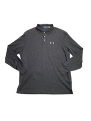 Polo Ralph Lauren Mens Classic Fit Long Sleeve Polo Shirt XL Dark Grey