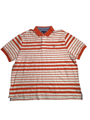 Tommy Hilfiger Classic Fit Polo Shirt 3XL XXXL Orange Striped