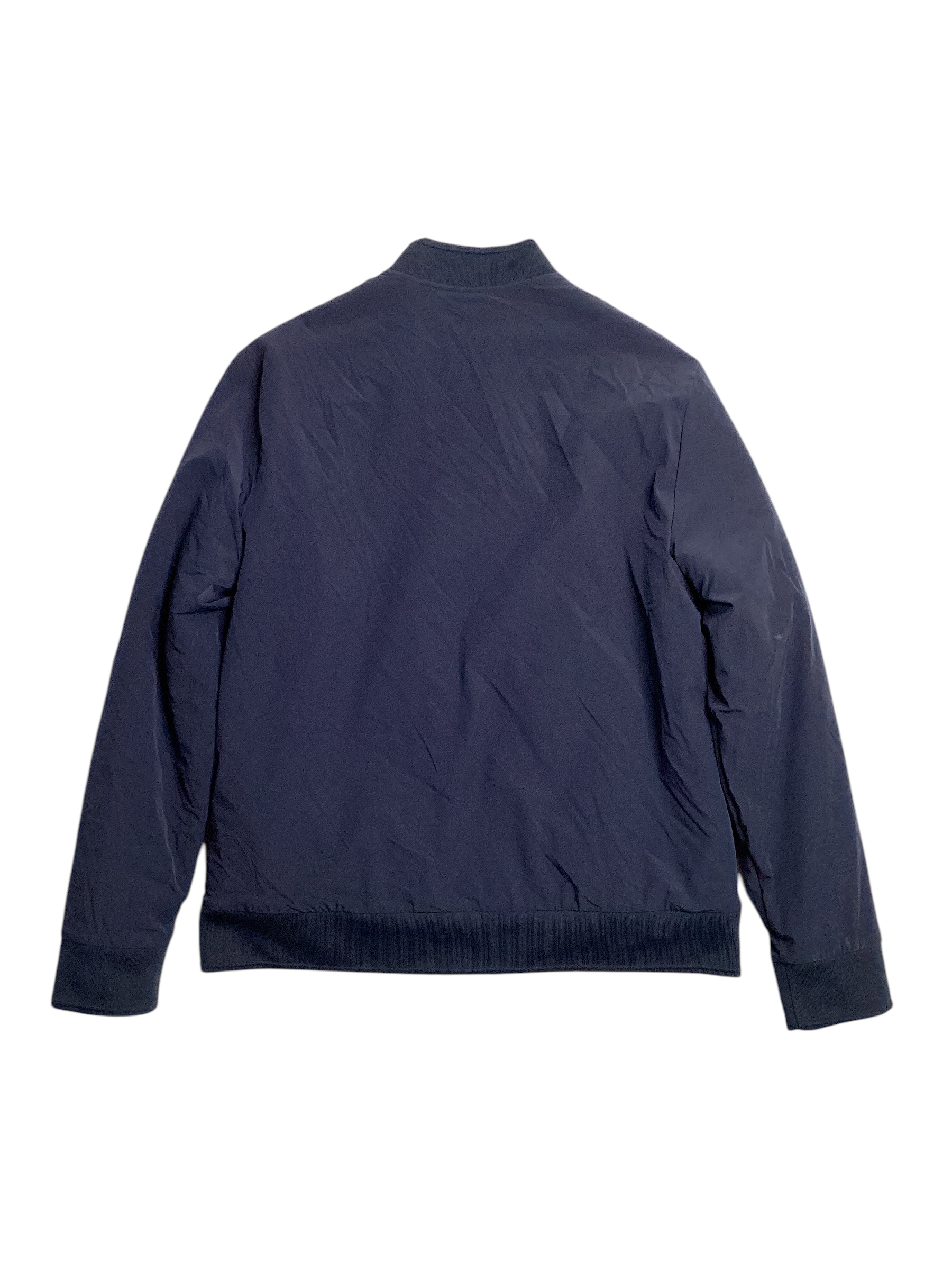 Michael Kors Mens Fleece Reversible Zip Front Jacket Coat Midnight Blue Large