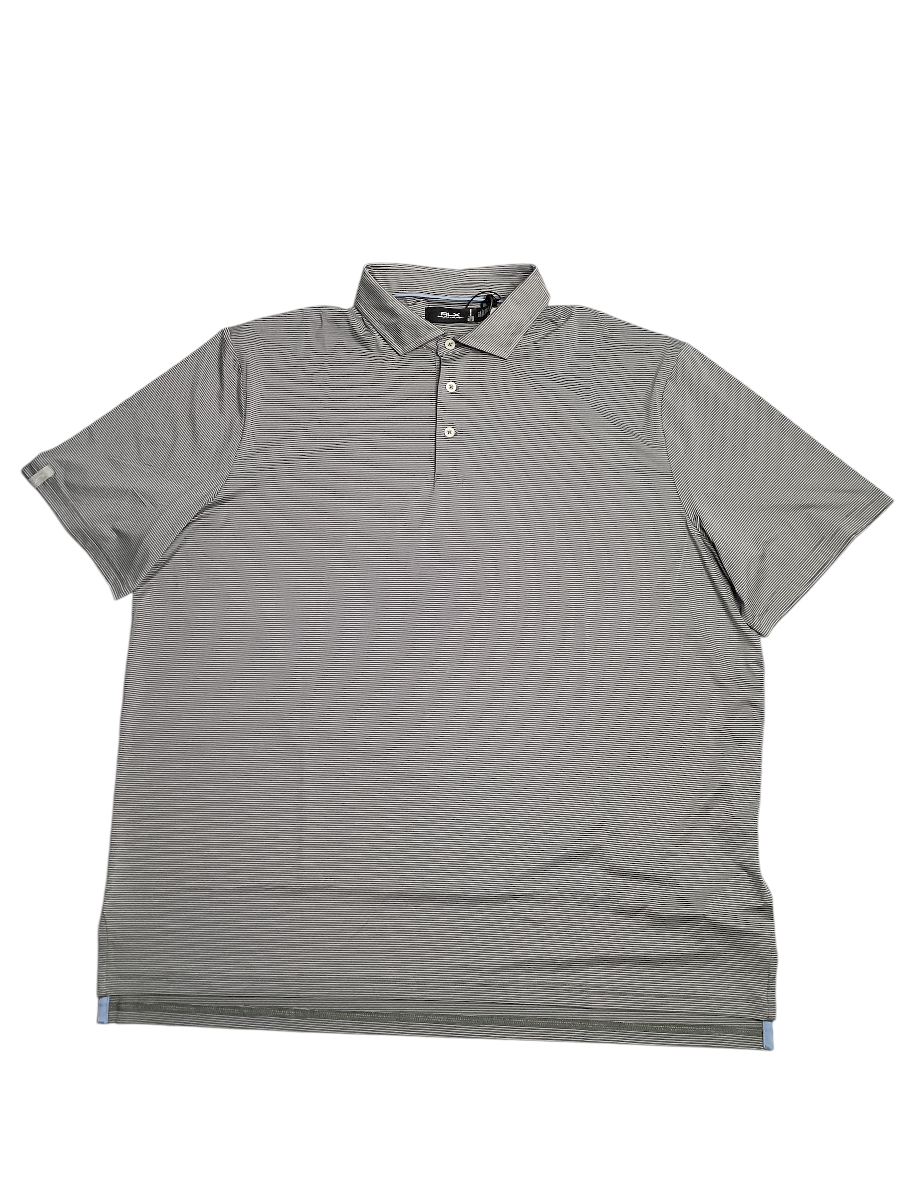RLX Polo Ralph Lauren Mens Regular Fit Performance Polo Shirt XXL Grey Striped
