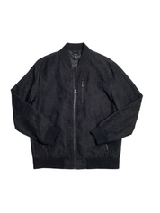 Alfani Mens Perforated Bomber Jacket Deep Black Large