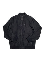 Alfani Men's Perforated Bomber Jacket Coat Deep Black Large