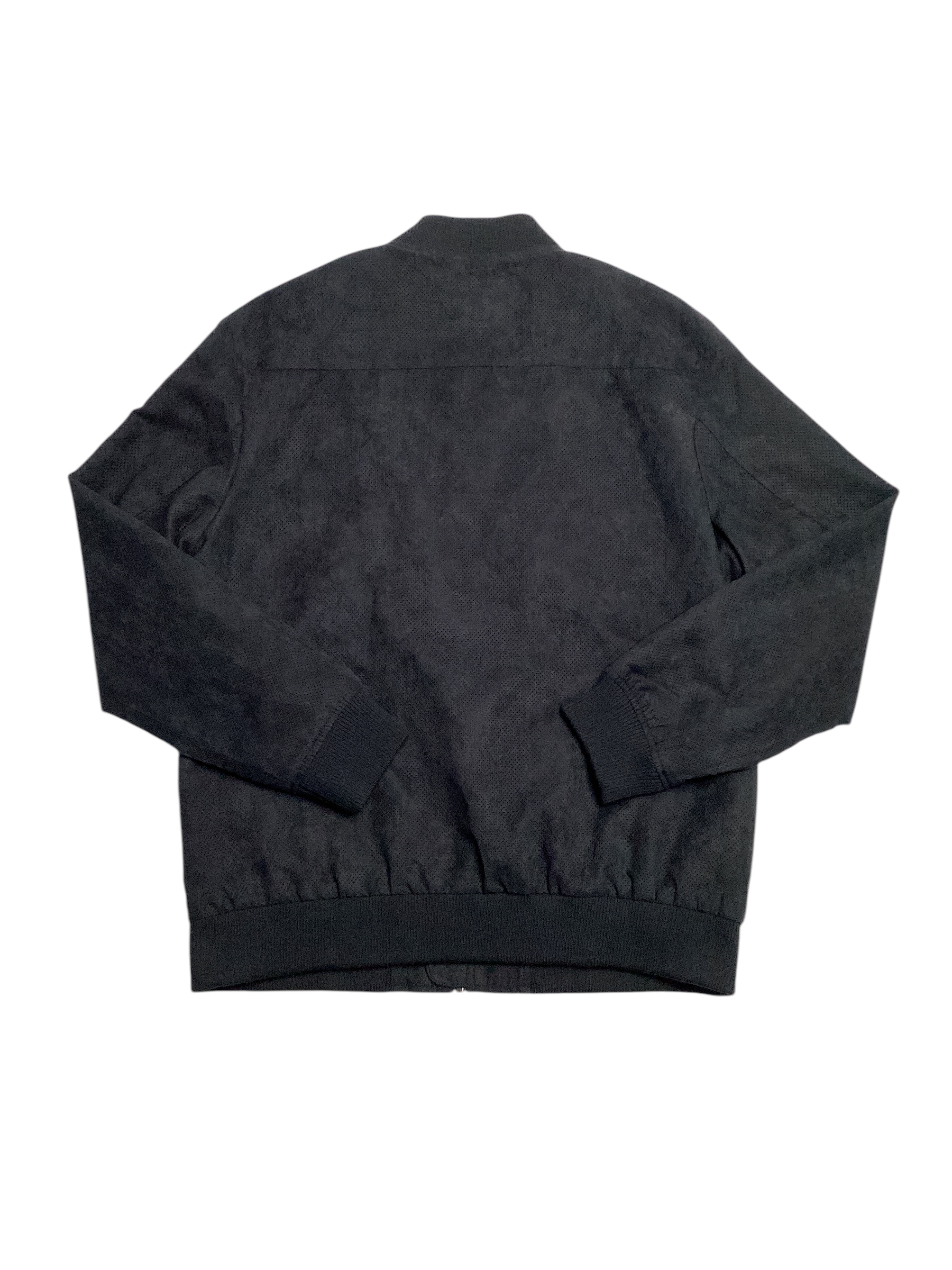 Alfani Mens Perforated Bomber Jacket Coat Deep Black Large