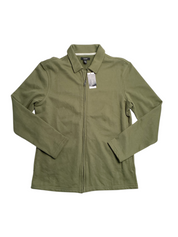 Alfani Mens Harrington French Terry Zip Front Coat Military Soil Green Small