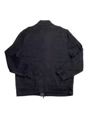Alfani Men's Mixed Media Quilted Full Zip Bomber Jacket Coat Deep Black Large