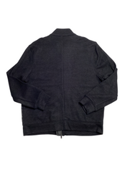 Alfani Men's Mixed Media Quilted Full Zip Bomber Jacket Coat Deep Black Small