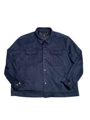 Alfani Men's Regular Fit Stretch Faux Suede Chore Jacket Navy Blue Small