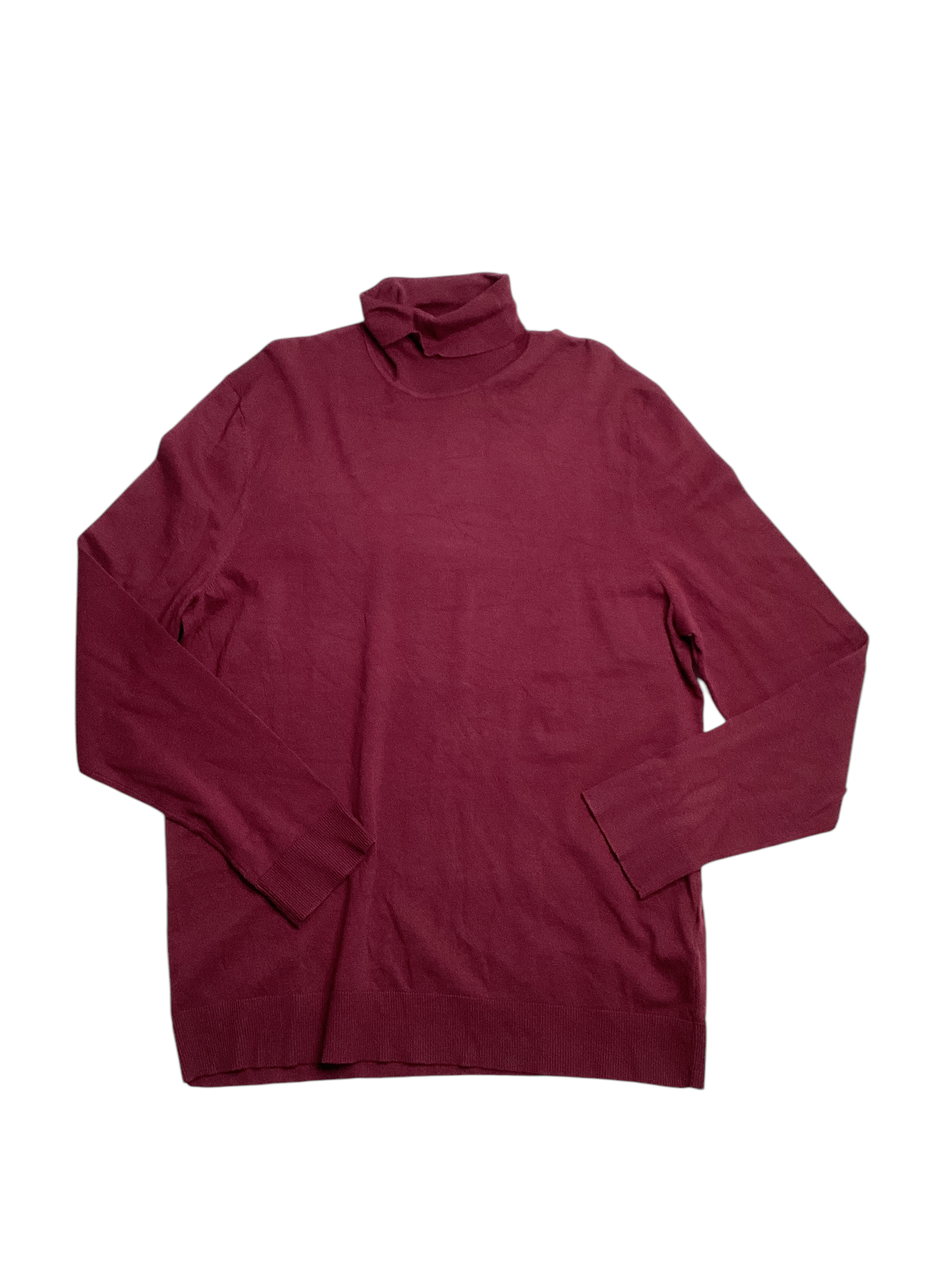 Alfani Tucker Otto Turtleneck Sweater Maroon Banner Red Small