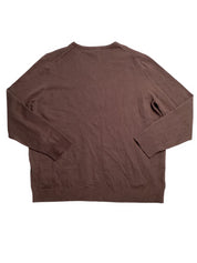Alfani Men's Solid V Neck Cotton Sweater Coffee Bean Brown Medium