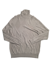 Alfani Mens Textured Turtleneck Sweater London Plane Light Grey Medium