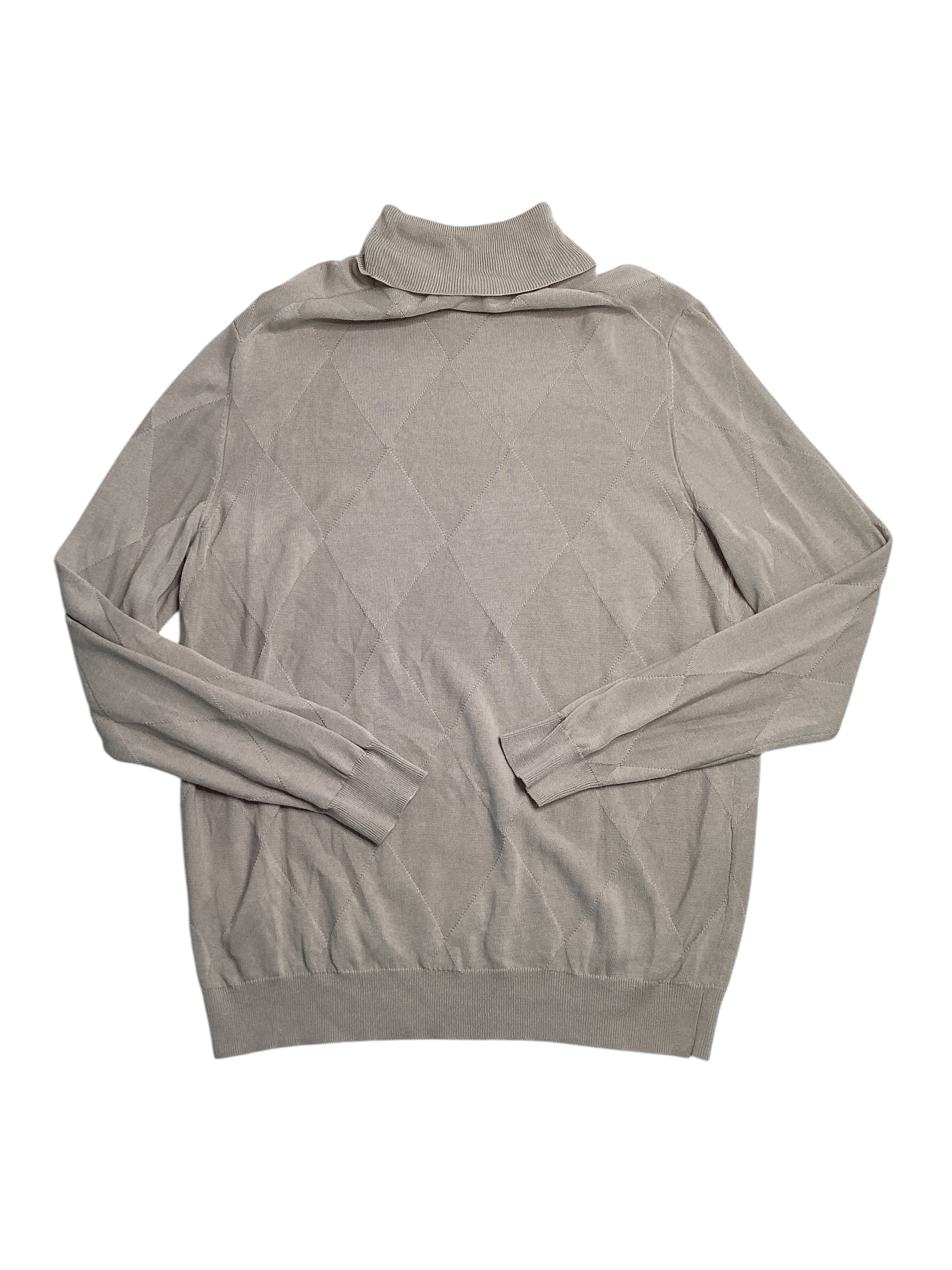 Alfani Mens Textured Turtleneck Sweater London Plane Light Grey 2XL