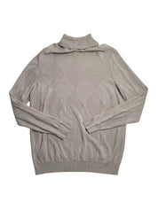 Alfani Mens Textured Turtleneck Sweater London Plane Light Grey XL