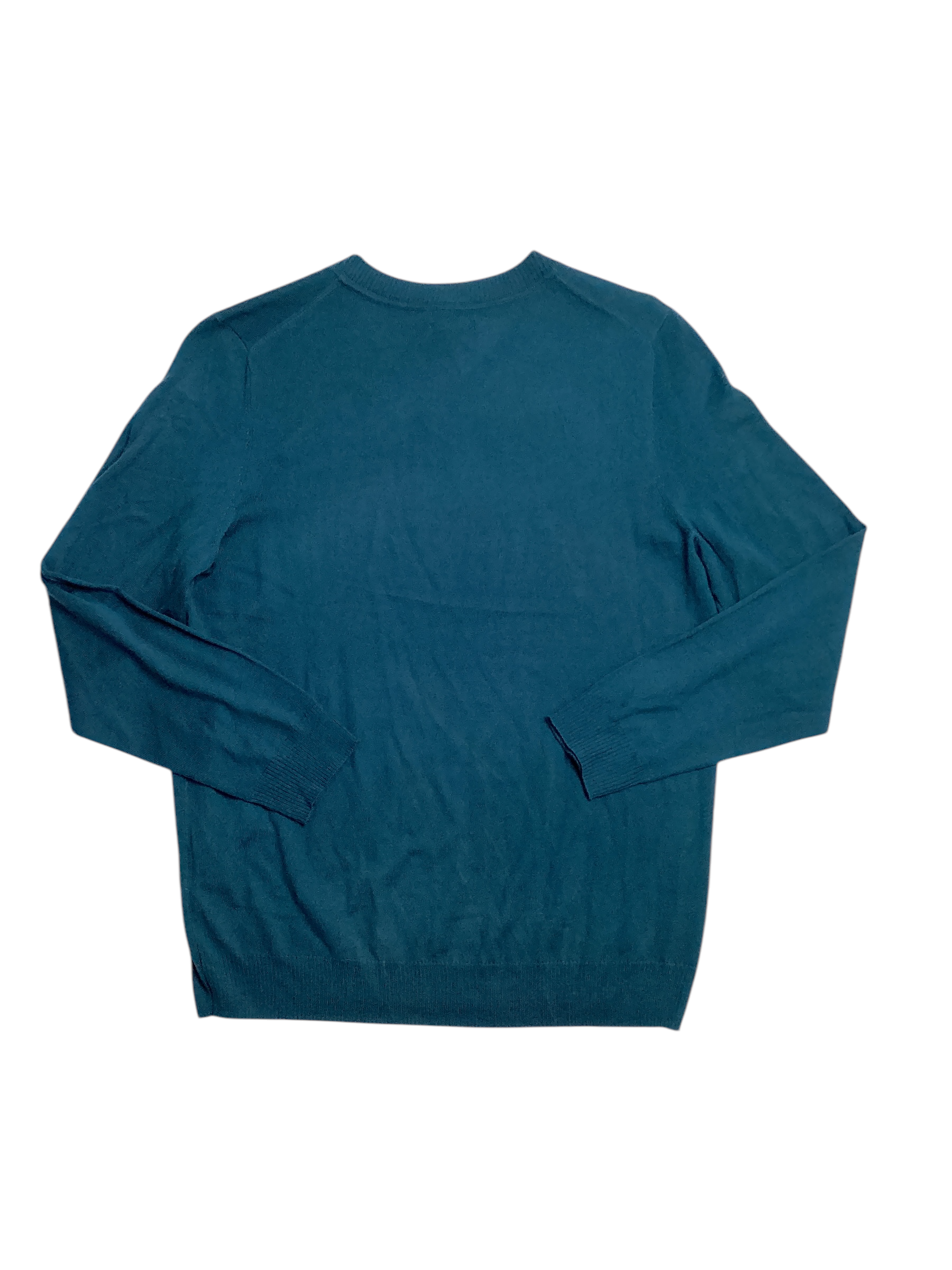 Alfani Men's Long Sleeve V Neck Sweater Dark Kale Blue XL