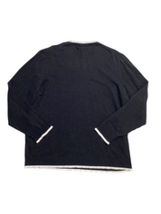 Alfani Mens Contrast Edge Crewneck Sweater Deep Black Beige 3XL