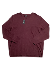 ALFANI Mens Burgundy V Neck Pullover Sweater Red  XL