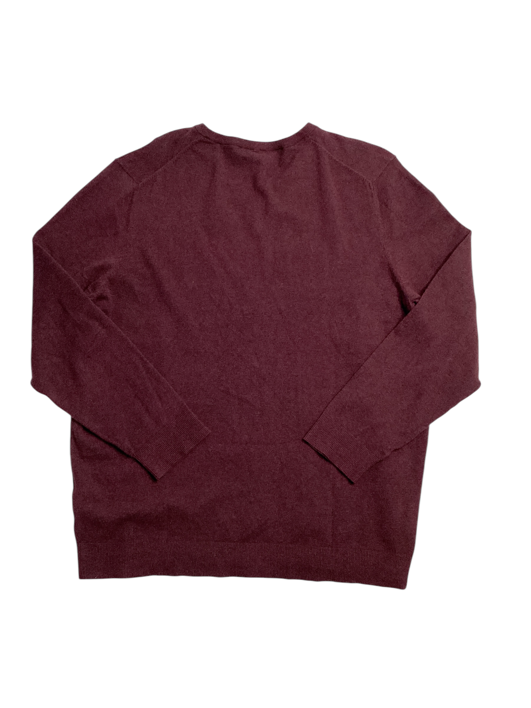 ALFANI Mens Burgundy V Neck Pullover Sweater Red  XL