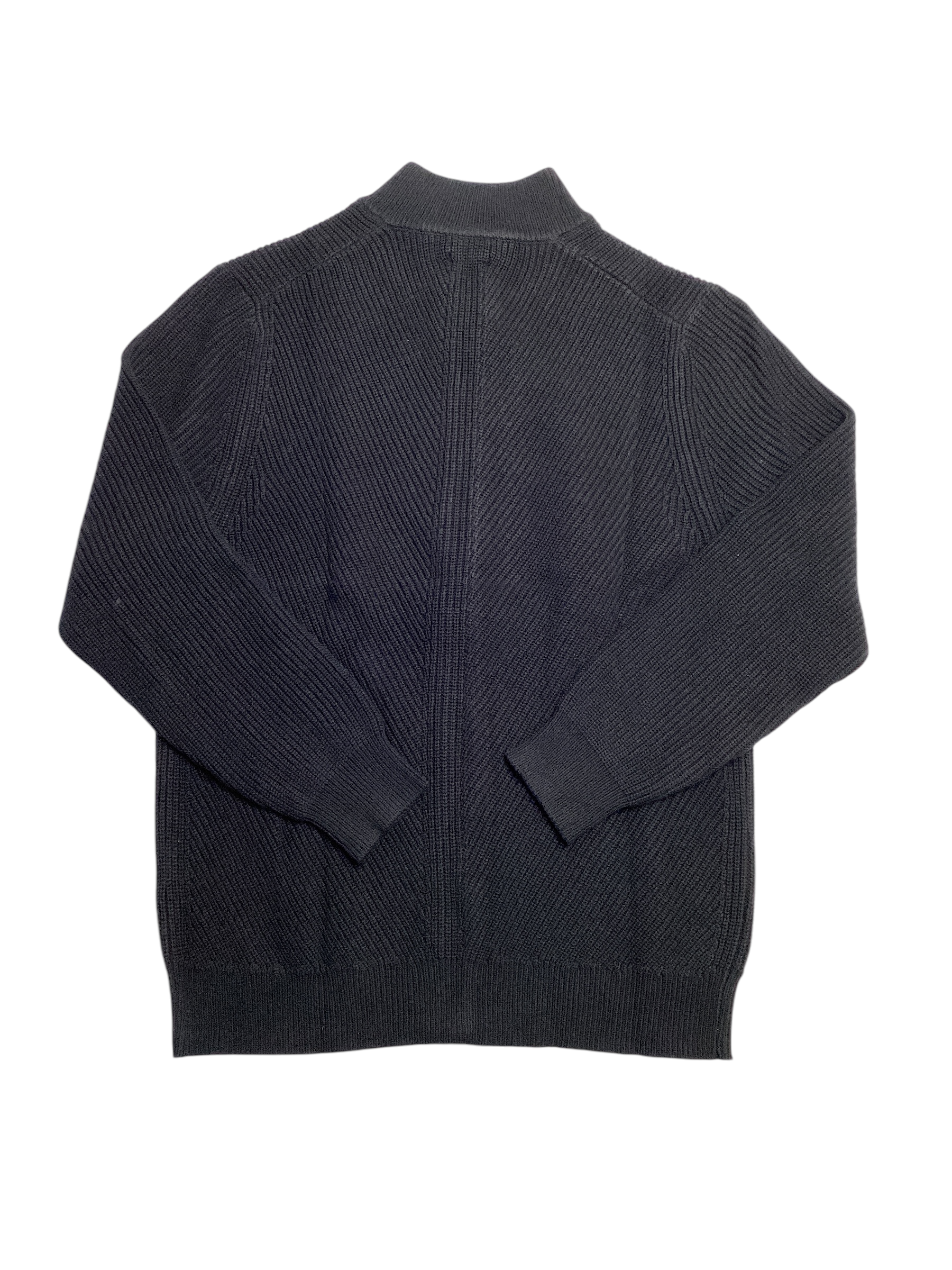 Alfani Mens Regular fit Long Sleeve Full Zip Sweater XL Mock Neck Black Solid
