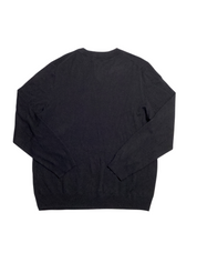 Alfani Men's Long Sleeve V Neck Sweater Deep Black XL