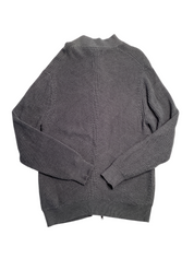 Alfani Mens Heavy Ribbed Full Zip Front Sweater Dark Lead Heather Medium