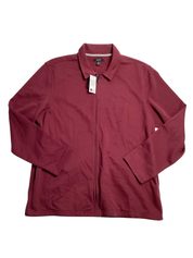 Alfani Zip-Front Harrington Full Zip Jacket Medium Red Maroon Banner