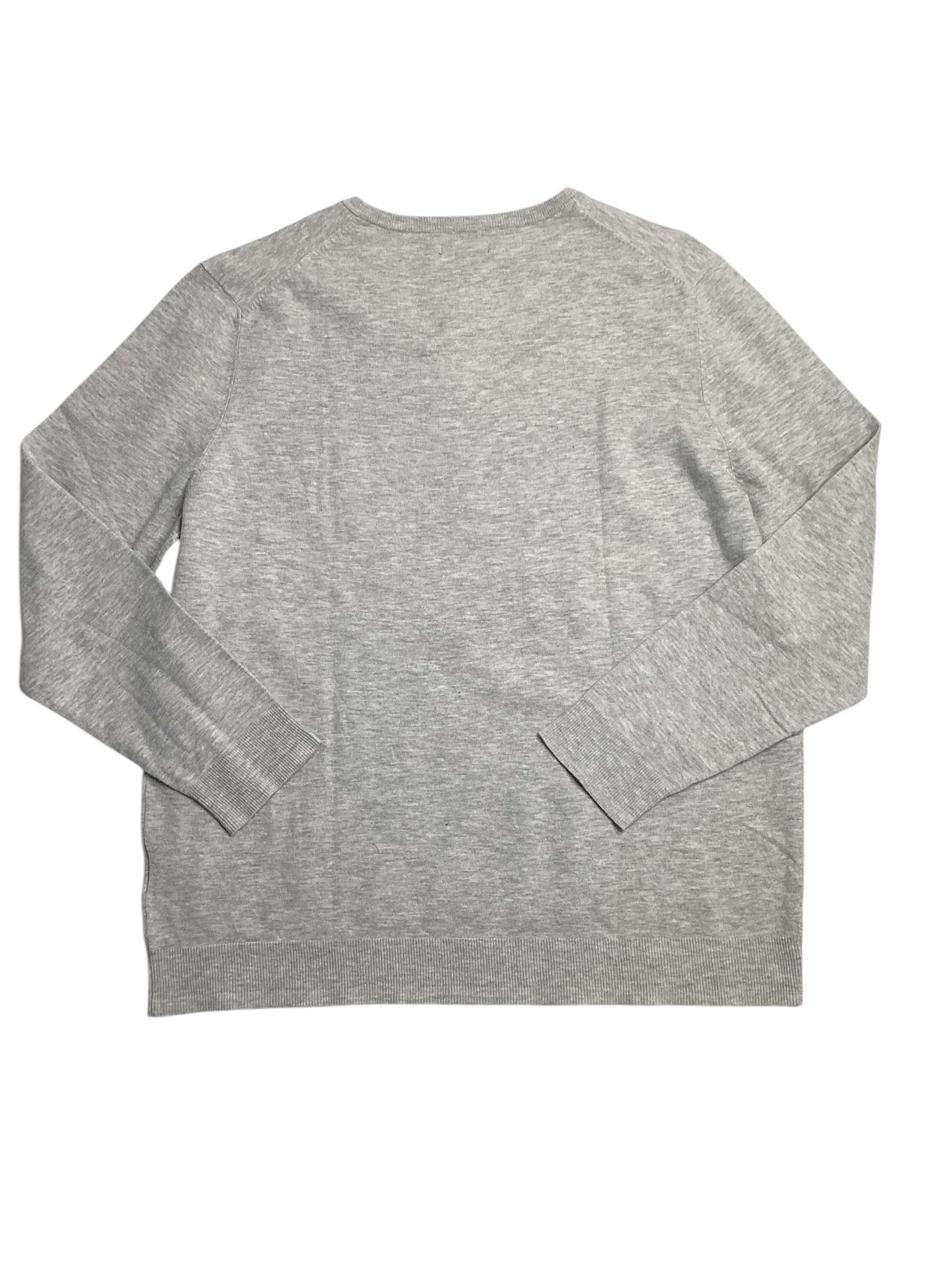 Alfani Mens V Neck Ribbed Trim Sweater Grey Small