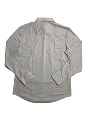 Alfani Mens Alfatech Yarn Dyed Long Sleeve Button Down Shirt Taupe Grey Small