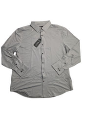 Alfani Mens Alfatech Performance Long Sleeve Button Down Dress Shirt XL Grey