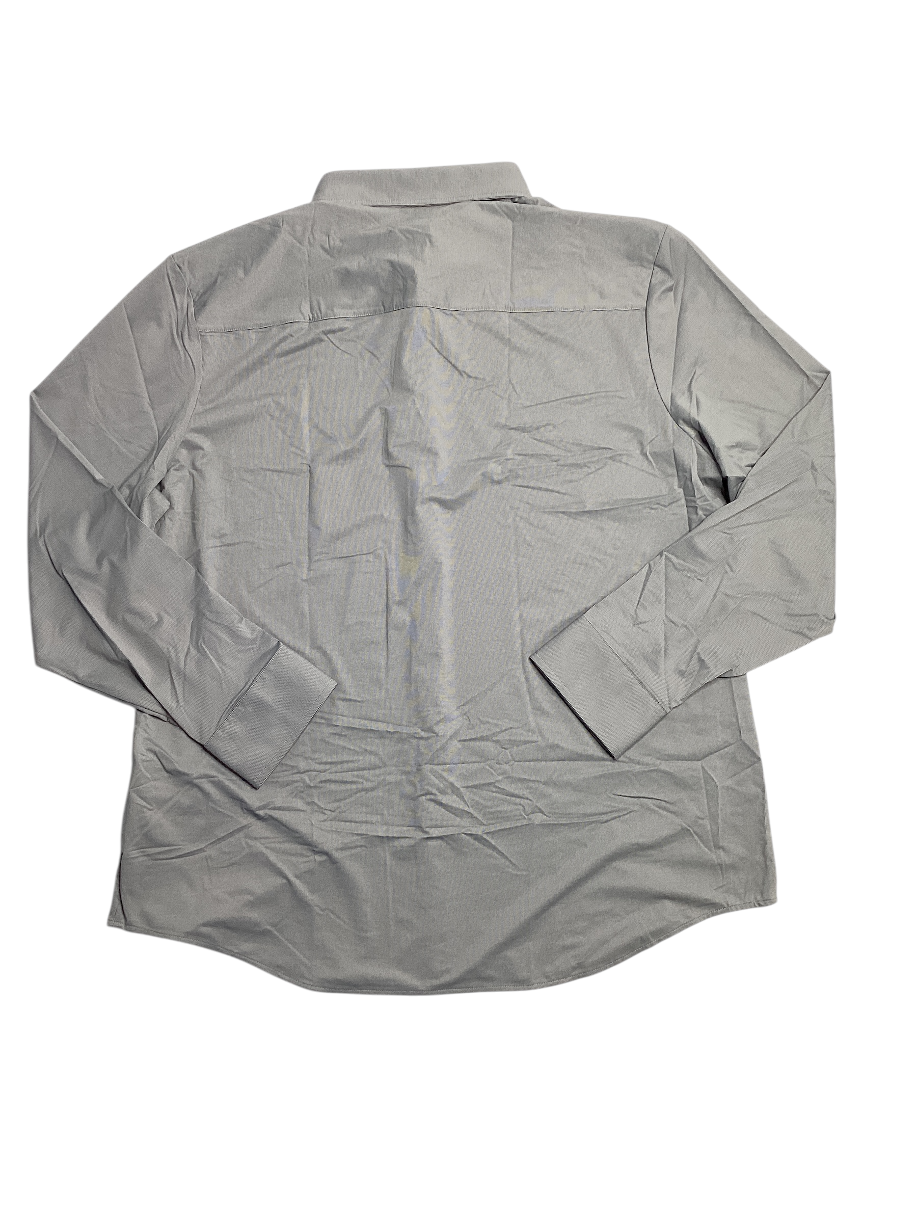 Alfani Mens Alfatech Yarn Dyed Long Sleeve Button Down Shirt Grey 2XL
