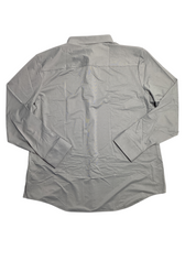 Alfani Men's Alfatech Yarn-Dyed Long Sleeve Button Performance Shirt Large Grey
