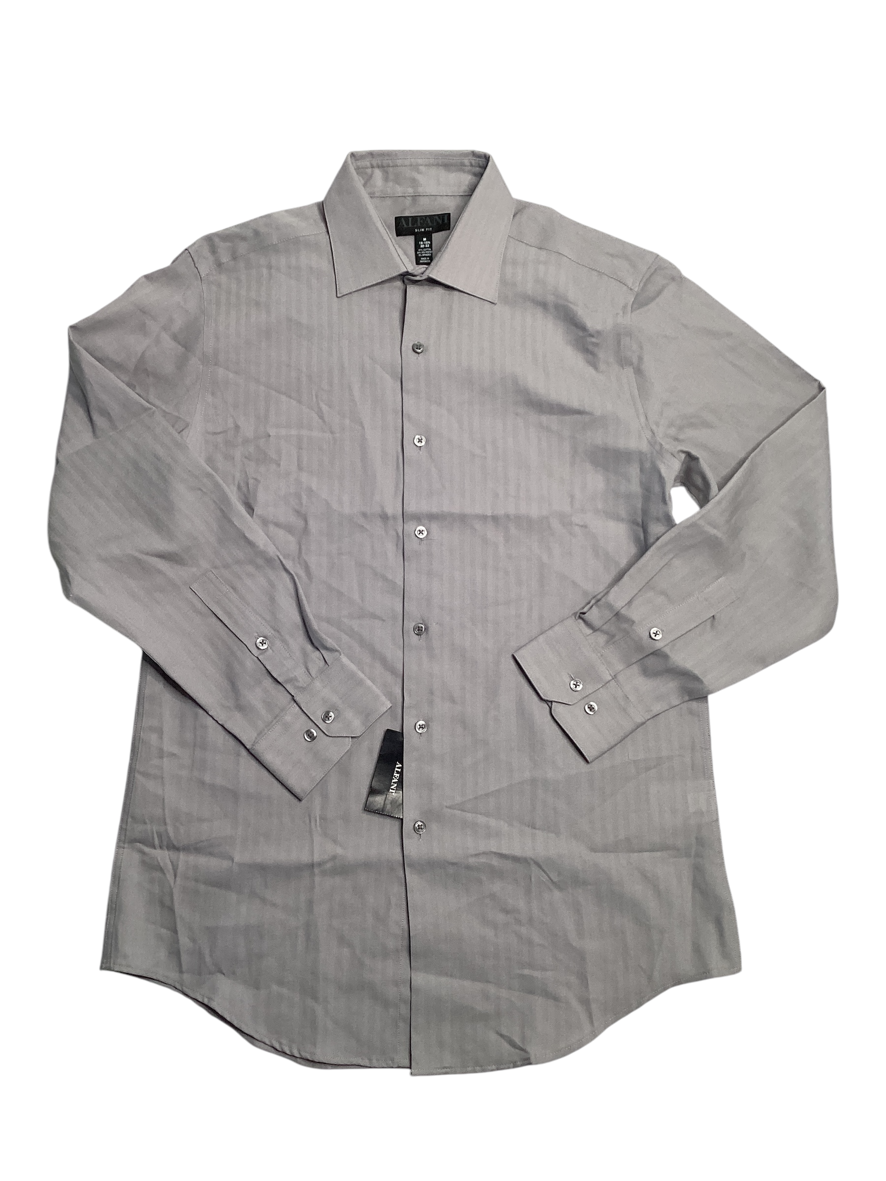 Alfani Mens Slim Fit Performance Button Down Shirt Grey 15 15.2 32 33