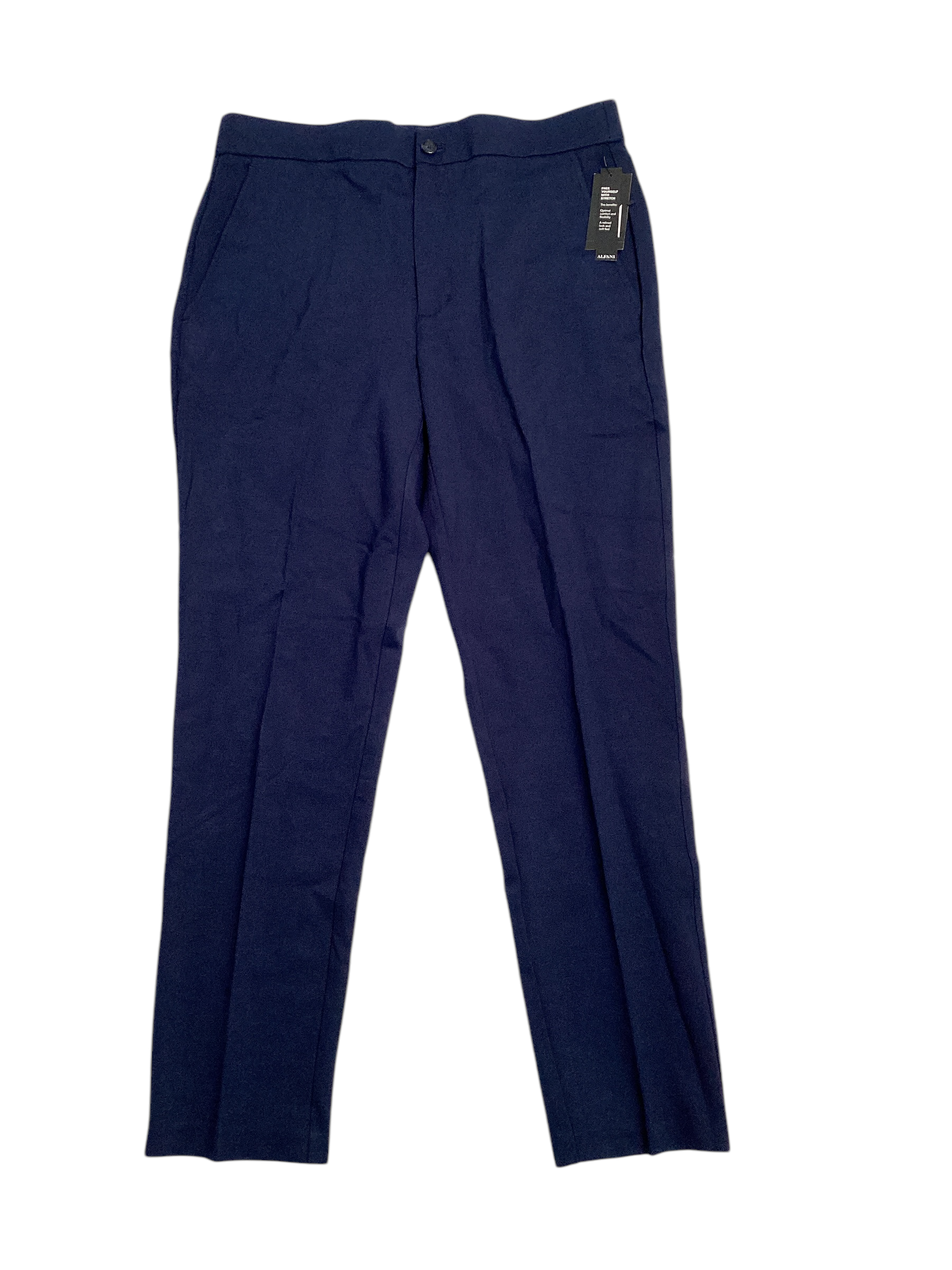 Alfani Mens Regular Fit Suit Dress Pants Neo Navy Blue 38 x 30