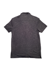 Alfani Men's Slub Pique Textured Short Sleeve Camp Collar Shirt Deep Black Large