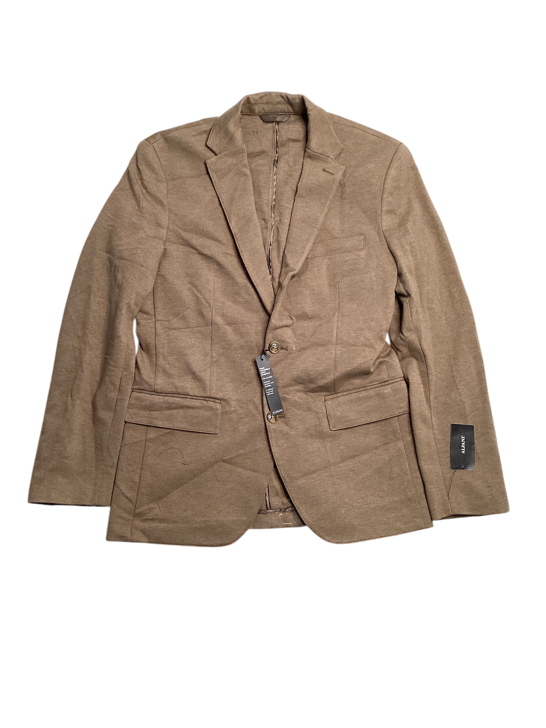 Alfani Men's Modern Fit Stretch Heathered Knit Suit Jacket Brown Small
