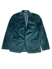 Alfani Men's Slim Fit Solid Velvet Sport Coat Teal Blue 38S