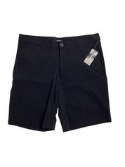 Alfani Mens Flat Front Tech Shorts Deep Black 32