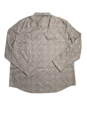Alfani Mens Dot Wave Print Long Sleeve Button Down Shirt Smoked Medium Taupe