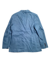 Alfani Men's Linen Blend Sport Coat Blazer Ripple Blue Large