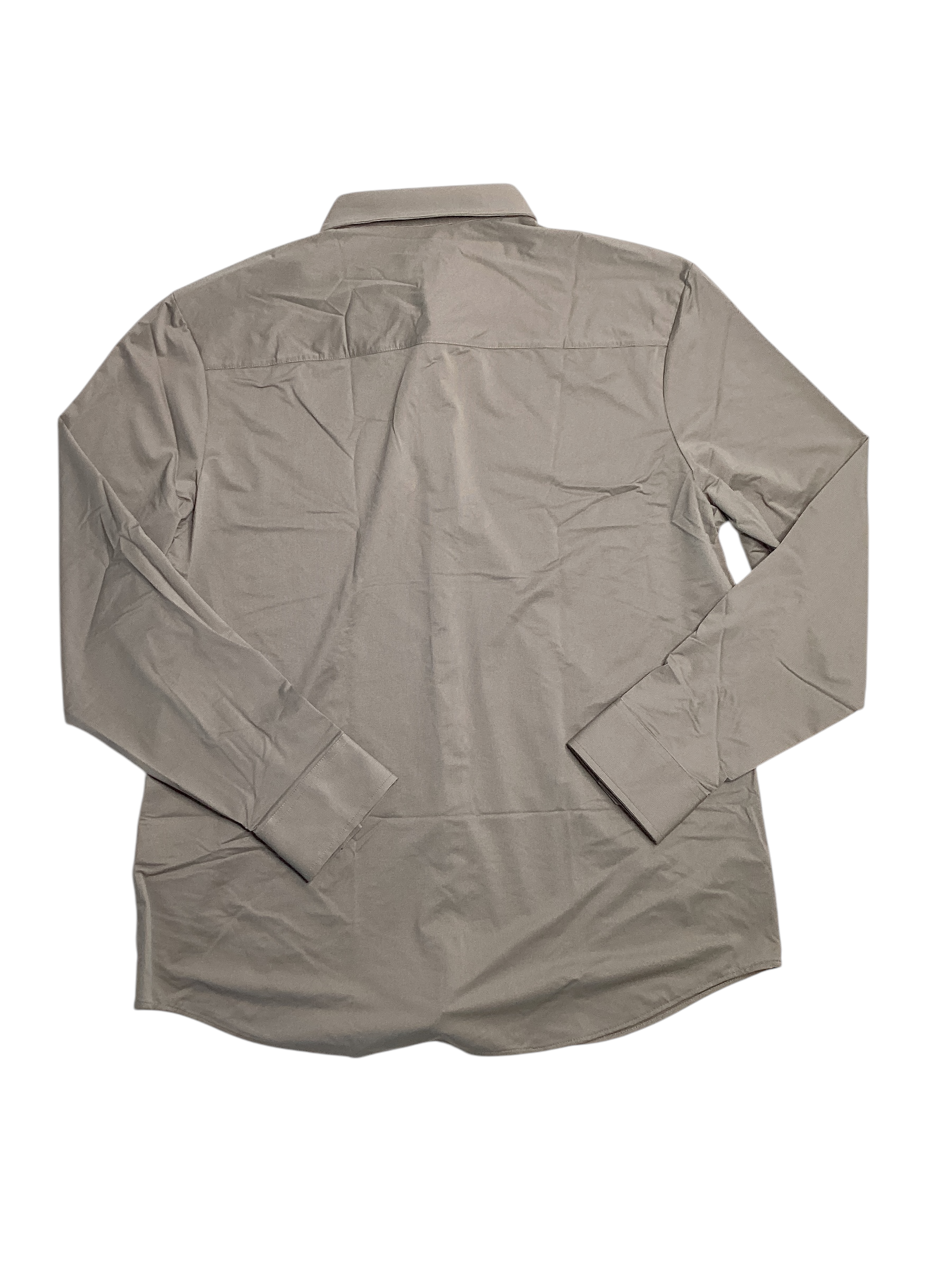Alfani Mens Alfatech Performance Long Sleeve Button Down Shirt Brown Small