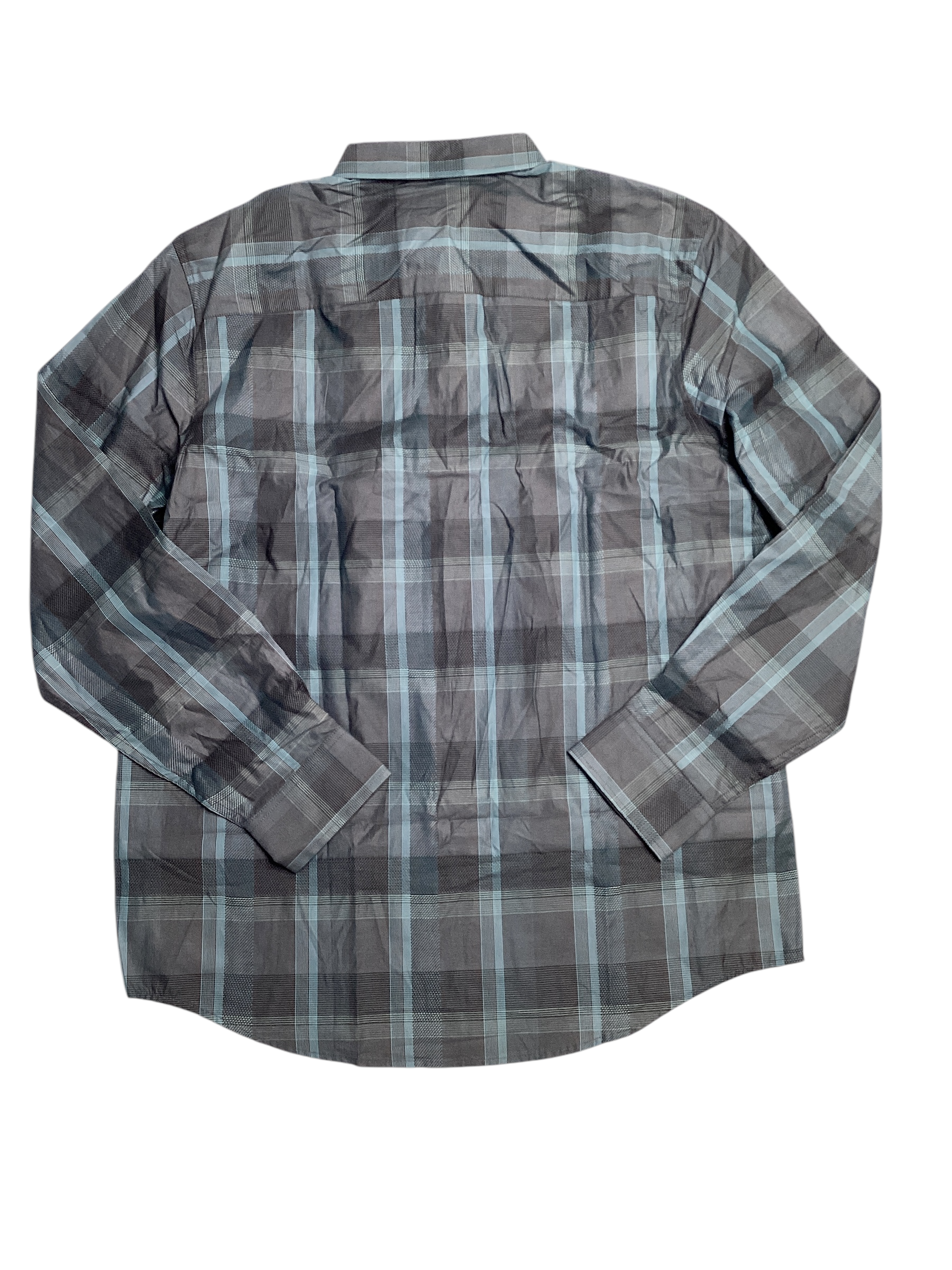 Alfani Men's Lomia Regular Fit Button Down Shirt Black Blue Large